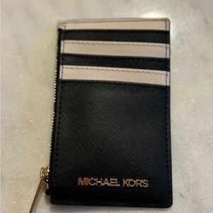 NWT Michael Kors Black and White Cardholder Keychain